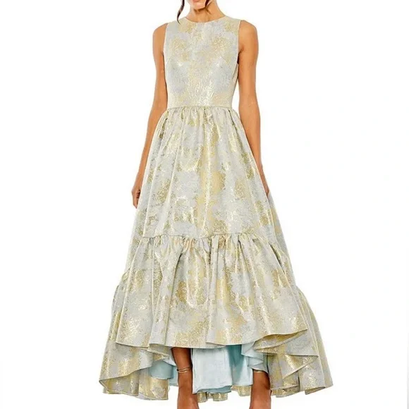 slim fit dress slacks Mac Duggal - Yellow Micro Ruffle Strapless Midi Dress main image 0